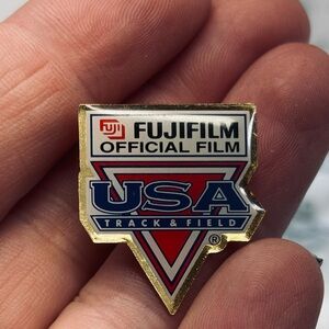 Fujifilm USA Track & Field Gold and Blue Pin